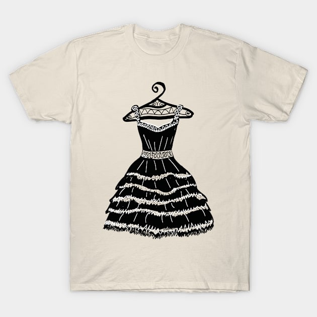 Black dress T-Shirt by Kuhtina